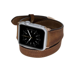 Serena Leather Double Wrap Band Strap for Apple Watch