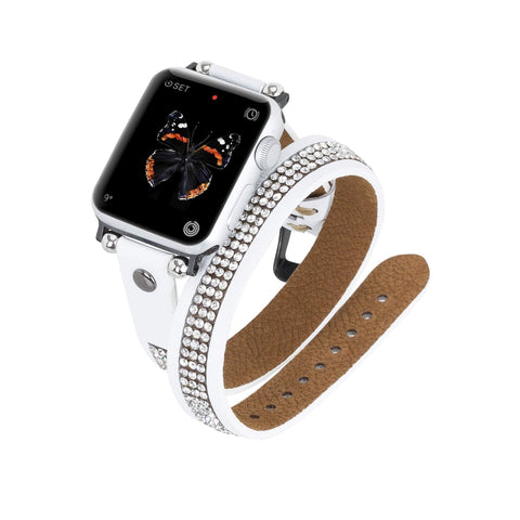 Livorno Leather Double Wrap Band Strap for Apple Watch