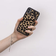 Funda tipo billetera de cuero Pisa Snap On con soporte para iPhone XS
