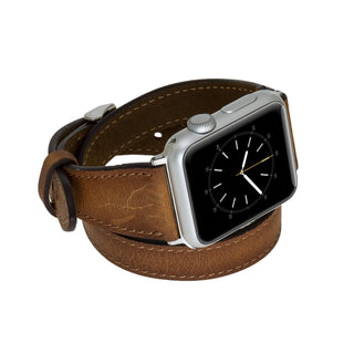 Serena Leather Double Wrap Band Strap for Apple Watch