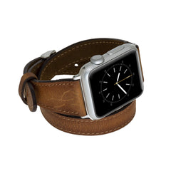 Serena Leather Double Wrap Band Strap for Apple Watch