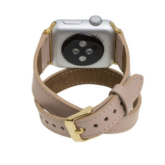 Serena Leather Double Wrap Band Strap for Apple Watch