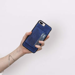 Funda tipo billetera de cuero Pisa Snap On con soporte para iPhone 8 Plus