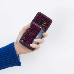 Funda tipo billetera de cuero Pisa Snap On con soporte para Samsung Galaxy S9
