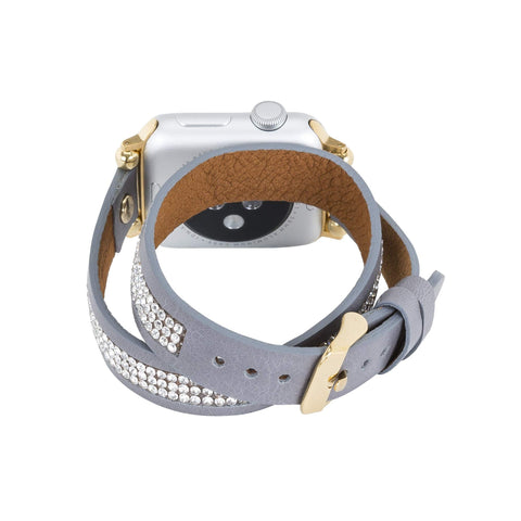 Livorno Leather Double Wrap Band Strap for Apple Watch