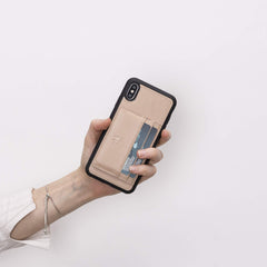 Funda tipo billetera de cuero Pisa Snap On con soporte para iPhone XS Max