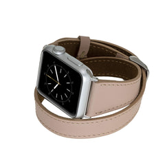 Serena Leather Double Wrap Band Strap for Apple Watch