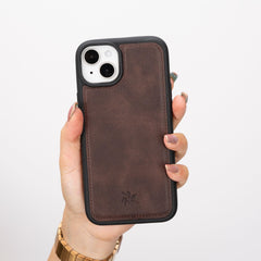 Funda de cuero Lucca Snap On para iPhone 15 Plus