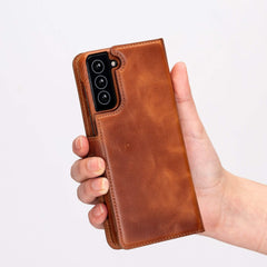 Funda tipo billetera de cuero con bloqueo RFID Florence para Samsung Galaxy S21 Plus
