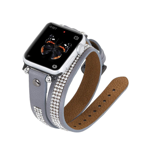 Livorno Leather Double Wrap Band Strap for Apple Watch
