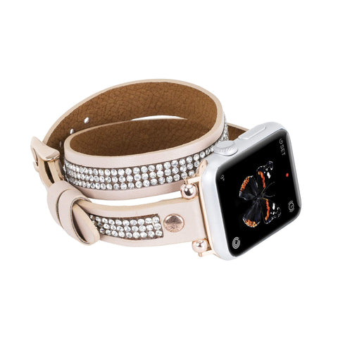 Livorno Leather Double Wrap Band Strap for Apple Watch
