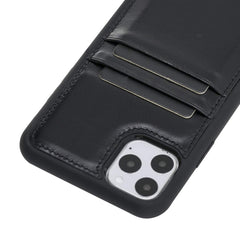 Funda tipo billetera de cuero Capri Snap On para iPhone 11