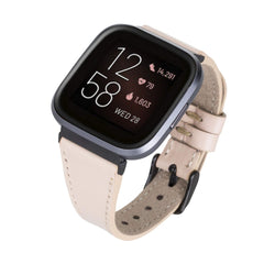 Correa de reloj delgada de cuero Messina para Fitbit Versa