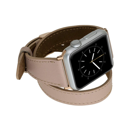 Correa de cuero Serena con doble envoltura para Apple Watch