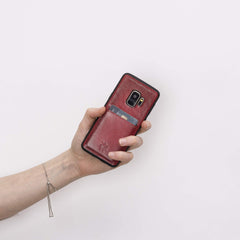 Funda tipo billetera de cuero Cosa Snap On para Samsung Galaxy S9