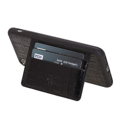 Funda tipo billetera de cuero Pisa Snap On con soporte para iPhone XS Max