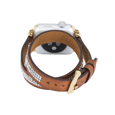 Livorno Leather Double Wrap Band Strap for Apple Watch
