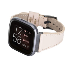 Correa de reloj delgada de cuero Messina para Fitbit Versa