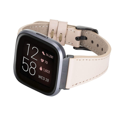 Messina Leather Slim Watch Band for Fitbit Versa