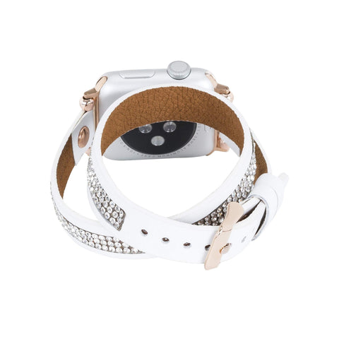 Livorno Leather Double Wrap Band Strap for Apple Watch