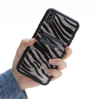 Funda tipo billetera de cuero Capri Snap On para iPhone XS Max