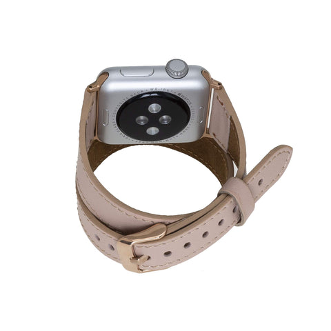 Correa de cuero Serena con doble envoltura para Apple Watch