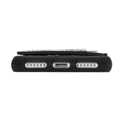 Funda tipo billetera de cuero Pisa Snap On con soporte para iPhone 7 Plus