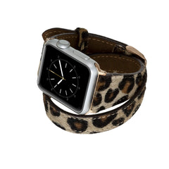 Serena Leather Double Wrap Band Strap for Apple Watch