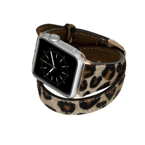 Correa de cuero Serena con doble envoltura para Apple Watch