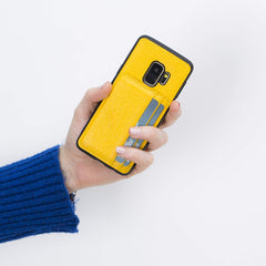 Funda tipo billetera de cuero Pisa Snap On con soporte para Samsung Galaxy S9