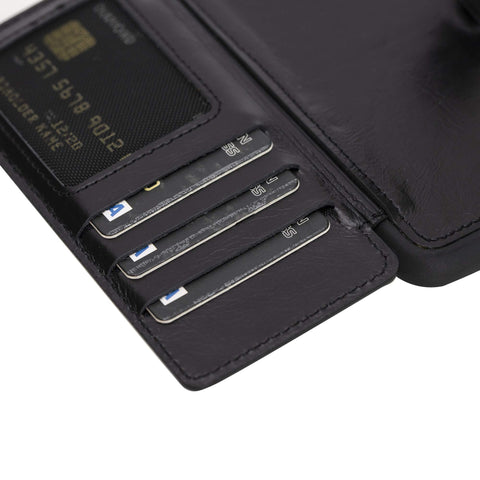 Funda tipo billetera delgada de cuero con bloqueo RFID Verona para iPhone XS