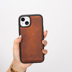 Funda de cuero Lucca Snap On para iPhone 15 Plus