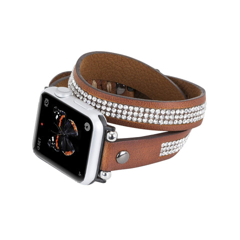 Livorno Leather Double Wrap Band Strap for Apple Watch