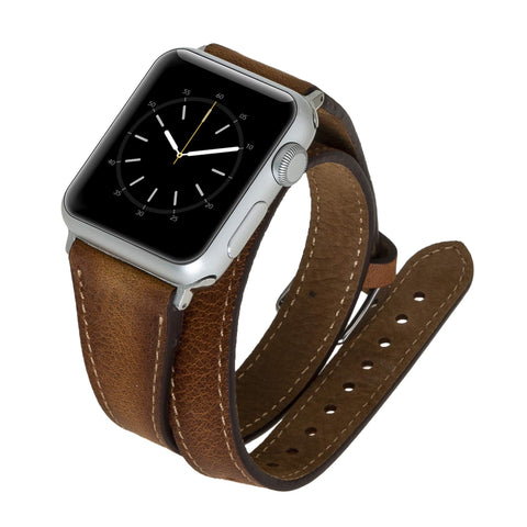 Correa de cuero Serena con doble envoltura para Apple Watch
