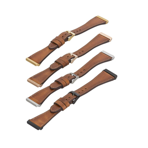 Messina Leather Slim Watch Band for Fitbit Versa