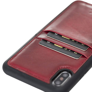Funda tipo billetera de cuero Capri Snap On para iPhone XS Max