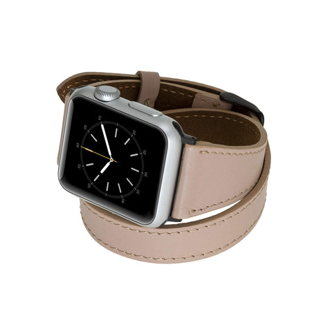 Correa de cuero Serena con doble envoltura para Apple Watch
