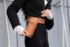 Bolso para teléfono Vittoria Universal Slim tipo bandolera de cuero 