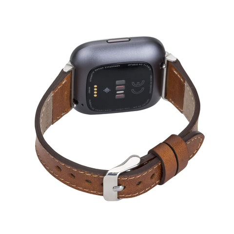 Messina Leather Slim Watch Band for Fitbit Versa