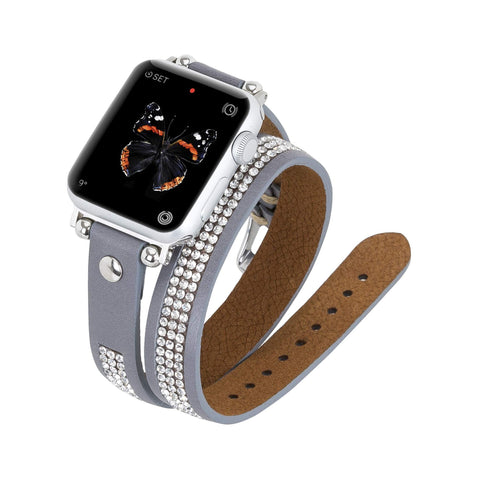 Livorno Leather Double Wrap Band Strap for Apple Watch