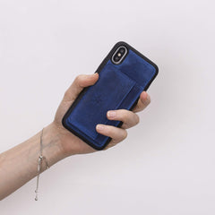 Funda tipo billetera de cuero Pisa Snap On con soporte para iPhone XS
