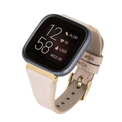 Correa de reloj delgada de cuero Messina para Fitbit Versa