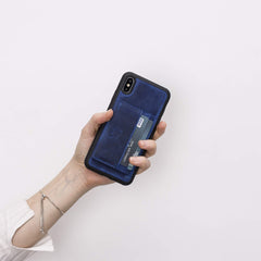 Funda tipo billetera de cuero Pisa Snap On con soporte para iPhone XS Max
