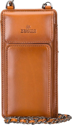 Bolso para teléfono Vittoria Universal Slim tipo bandolera de cuero 