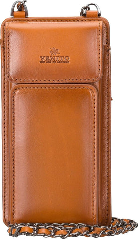 Bolso para teléfono Vittoria Universal Slim tipo bandolera de cuero 