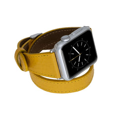Serena Leather Double Wrap Band Strap for Apple Watch