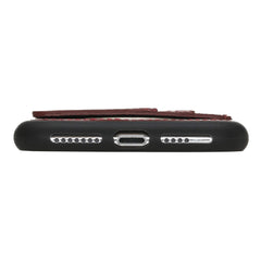 Funda tipo billetera de cuero Pisa Snap On con soporte para iPhone XS Max