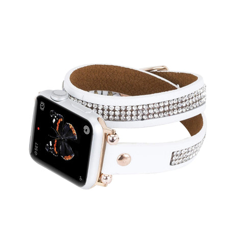 Livorno Leather Double Wrap Band Strap for Apple Watch