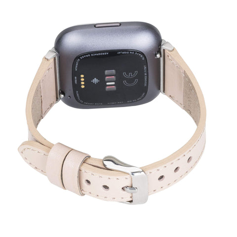 Messina Leather Slim Watch Band for Fitbit Versa