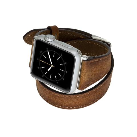 Correa de cuero Serena con doble envoltura para Apple Watch